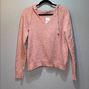 Crave Fame Blush V Neck Hoodie Sweater Medium